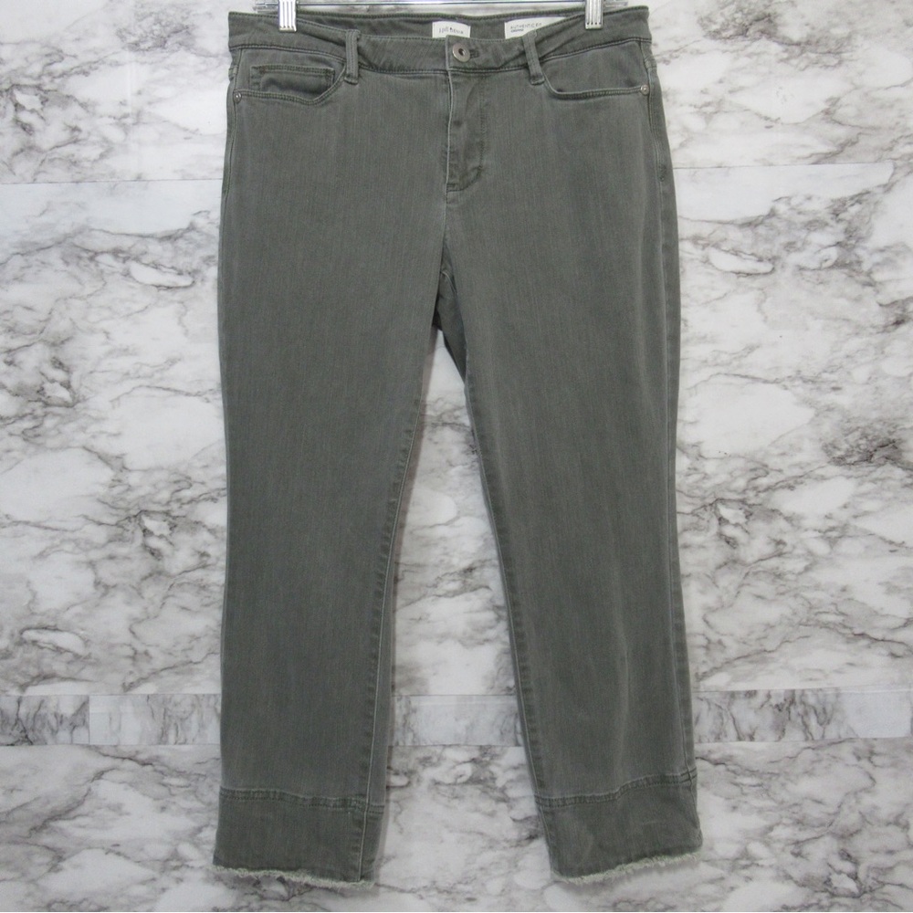 J. Jill Olive Green Authentic Fit Cropped Denim Jeans Size 6
